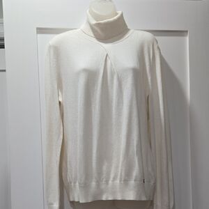 Michael Kors Elegant Cream Turtleneck Sweater, XL